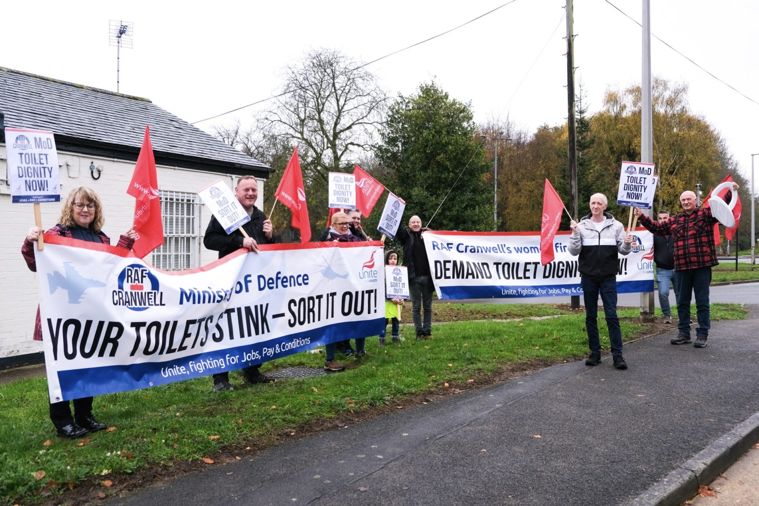 'Your toilets stink': Workers protest over loos at RAF Cranwell