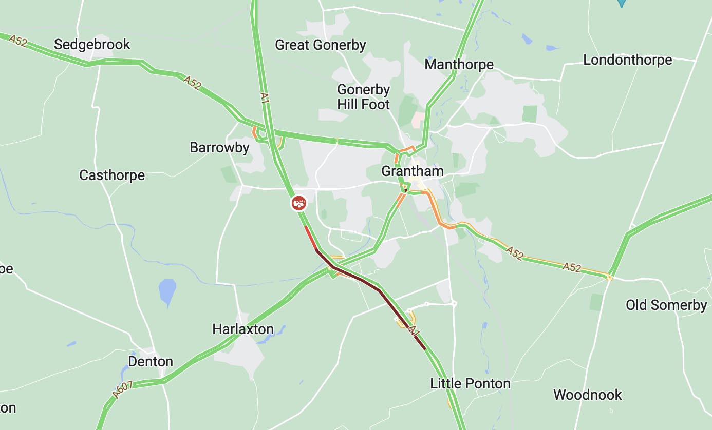 A1 closed northbound for some time after lorry crash