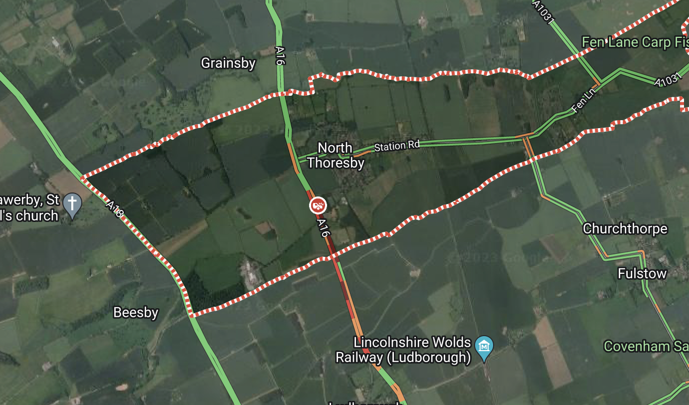 A16 North Thoresby closed due to BMW and van crash